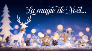 Des décorations de noël sur un fond bleu